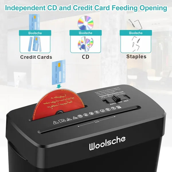 Woolsche Paper Shredder - 10-Sheet Cross Cut With 3.43-Gallon Basket - P-4 Security Level - 3-Mode Design - view 4