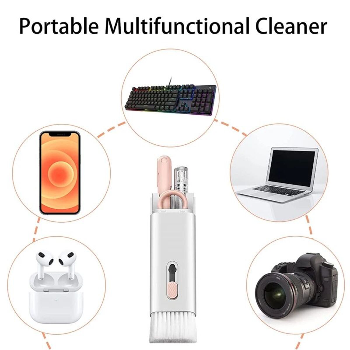 7 In 1 Computer Keyboard Cleaner Brush Kit Earphone Cleaning Pen For Headset Keyboard Cleaning Tools Cleaner Keycap - view 4