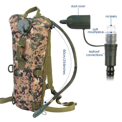Tactical Hydration Pack 3L Water Bladder Adjustable Water Drink Backpack - view 10