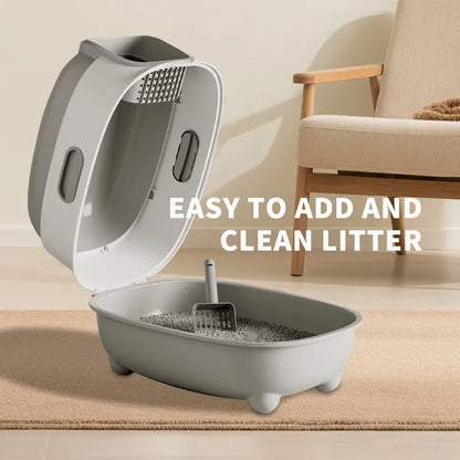 High-Capacity Enclosed Cat Litter Box & Odor-Lock, Scratch-Resistant, Ideal For US Households - view 8
