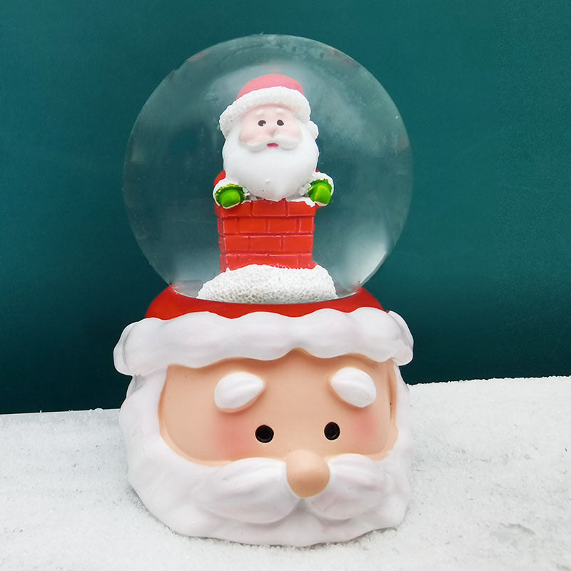 Cute Cartoon Santa Claus Trumpet Snow Globe Ornament - view 6