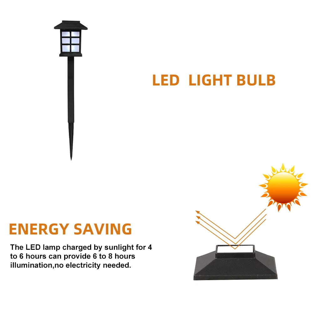 Free shipping 6pcs White LED Solar Lantern Torch Light Garden Landscape Lighting YJ - view 4