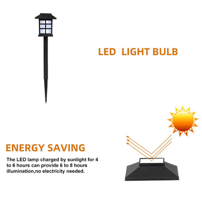 Free shipping 6pcs White LED Solar Lantern Torch Light Garden Landscape Lighting YJ - view 4