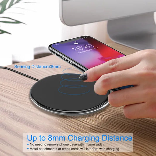 Wireless Charger Qi-Certified Ultra-Slim 5W Charging Pad For IPhone XS MAX/XR/XS/X / 8/8 Plus - view 2