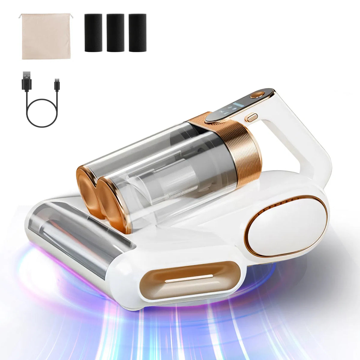 1Pc Mattress Vacuum Cleaner 16Kpa Bed Vacuum Cleaner Handheld Vacuums With Ultrasonic & UVC Light 18000 RPM Brushroll - view 5