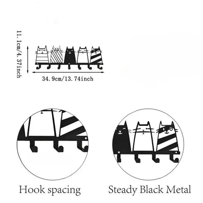 Top - Notch Cute Cat Decorative Hook. The 7 - Hooks Key Hook Rack That Transforms into a High - Quality Modern Wall - view 3