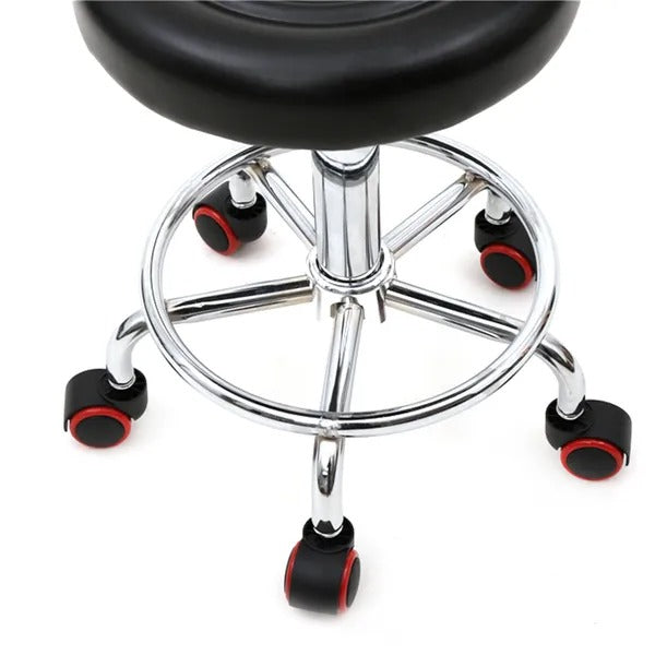 Round Shape Adjustable Salon Stool With Back And Line Black XH - view 4