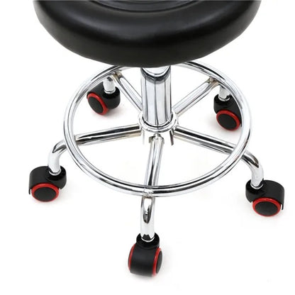 Round Shape Adjustable Salon Stool With Back And Line Black XH - view 4