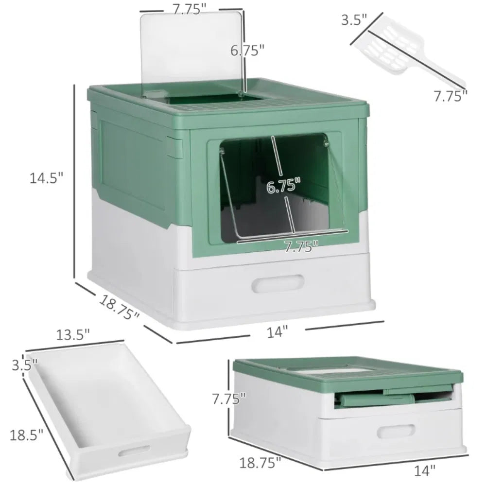 Stainless Steel Enclosed Litter Box for Cats - view 3