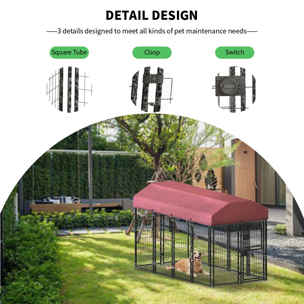 12 Pieces Square Tube Wire Running Cage Black Running Cage Single Door - view 7