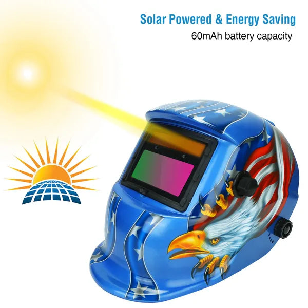 Welding Helmet Solar Powered Auto Darkening Hood With Adjustable Wide Shade Range 9-13 - view 5