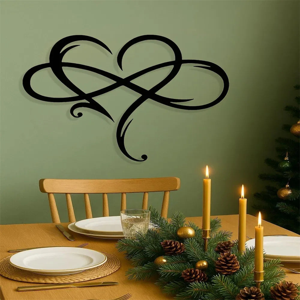 Geometric Cutout iron Heart Wall Art Romantic Minimalist Living Room Bedroom Decor - view 2