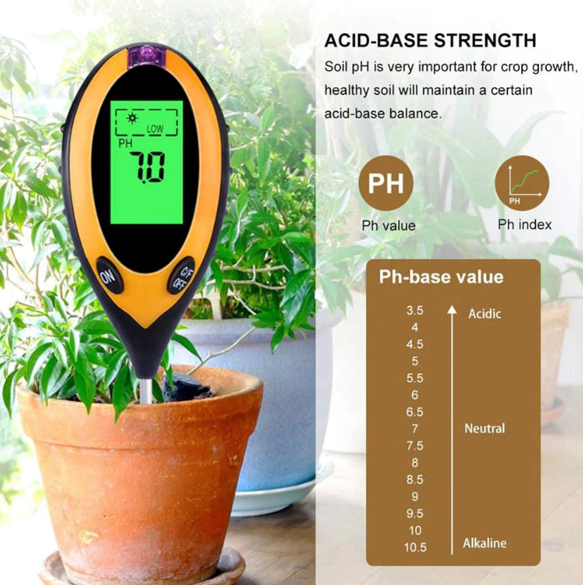 4 In 1 LCD Digital Soil Tester PH Water Temperature Sunlight Plant Test - view 8