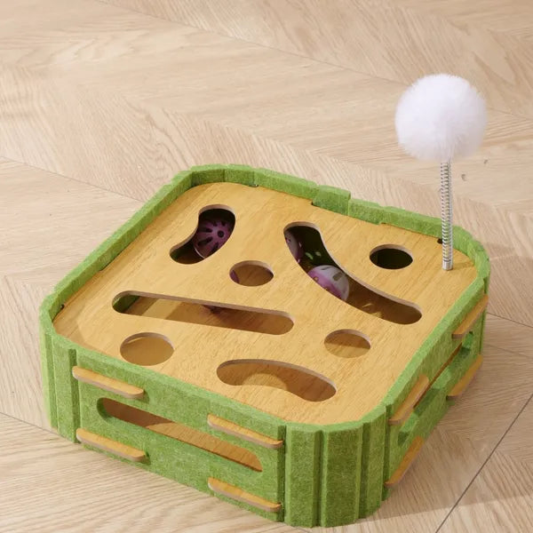 Eco-Friendly Cat Scratcher Toy With Interactive Balls KittenLounge Furniture Protector Multipurpose Cats Play Board