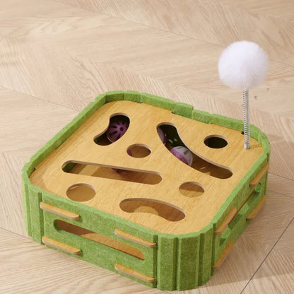 Eco-Friendly Cat Scratcher Toy With Interactive Balls KittenLounge Furniture Protector Multipurpose Cats Play Board