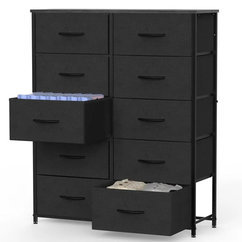 Bedside Table For Bedroom With 10 Fabric Drawers Storage Cabinet Steel Frame Closet For Clothes Storage Display Cabinet - view 4