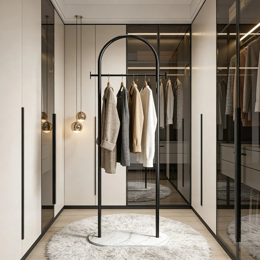 Clothing Rack, Golden Metal Freestanding Heavy Duty Clothes Rack with Marble Base - view 7