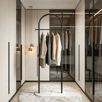 Clothing Rack, Golden Metal Freestanding Heavy Duty Clothes Rack with Marble Base - view 7