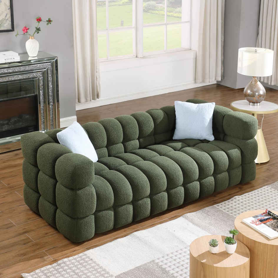 84.3 Length,35.83inch Deepth,human Body Structure For USA People, Marshmallow Sofa,boucle Sofa,3 Seater - view 4