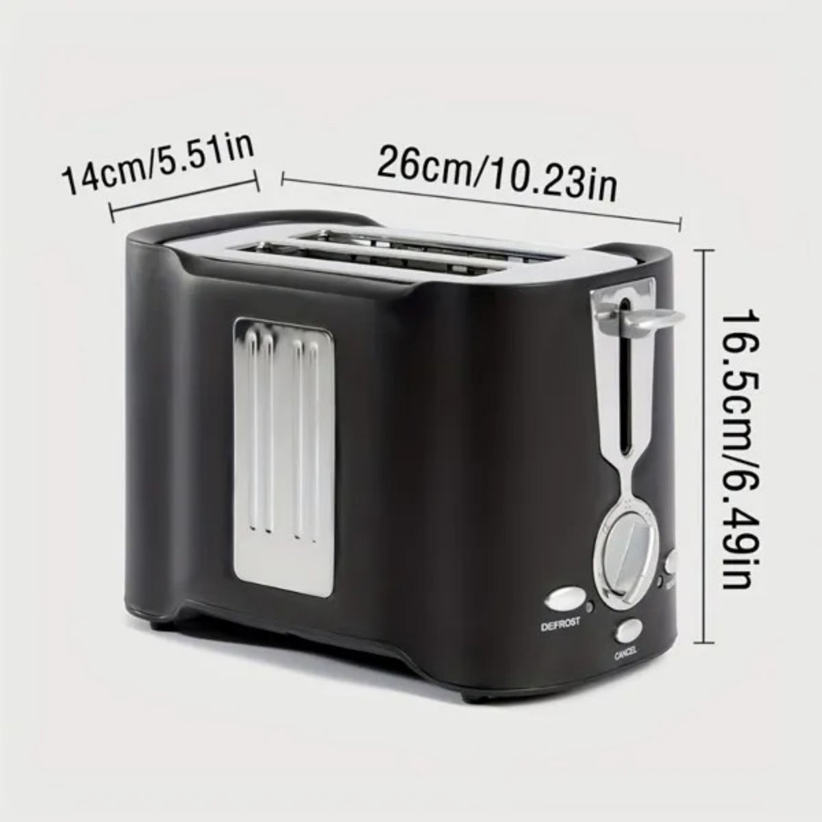 2 Slice Toaster, Quick Even Results Every Time, Wide Slots Fit Any Size Bread Drop-Down Crumb Tray For Easy Clean Up - view 3