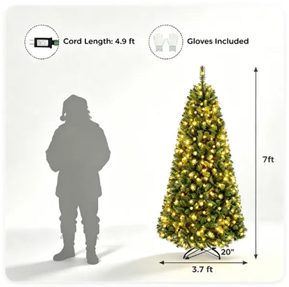 7 FT Pre-Lit Artificial Christmas Tree With 500 Dual Color LED Lights - view 4