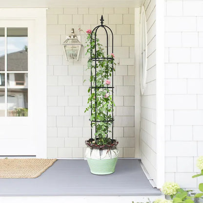 6.2ft Garden Obelisk Trellis Lightweight Rustproof Plastic Coated Metal Tall Tower Trellis Stand - view 2