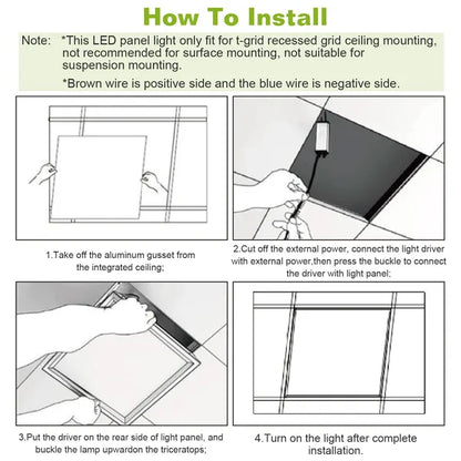 2Packs 48W 2×2FT LED Panel Light 4800LM 7500K Ceiling Lighting 150W Equivalent LED Troffer Recessed Edge-Lit - view 3