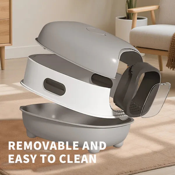 High-Capacity Enclosed Cat Litter Box & Odor-Lock, Scratch-Resistant, Ideal For US Households - view 3