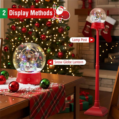 5 Ft Christmas Streetlamp Decor: 360° Rotating Ferris Wheel (Santa/Snowman), 15 Colorful LEDs, 8 Tunes - view 3