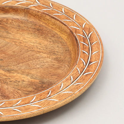 Handcrafted Wood Charger Plate Wooden Dinning Placemat Artisan Wood Tableware - view 3