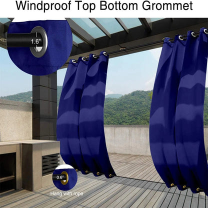 50 In. X 120 In. Indoor Outdoor Curtains Grommet Curtain On Top And Bottom 1 Panel - view 5