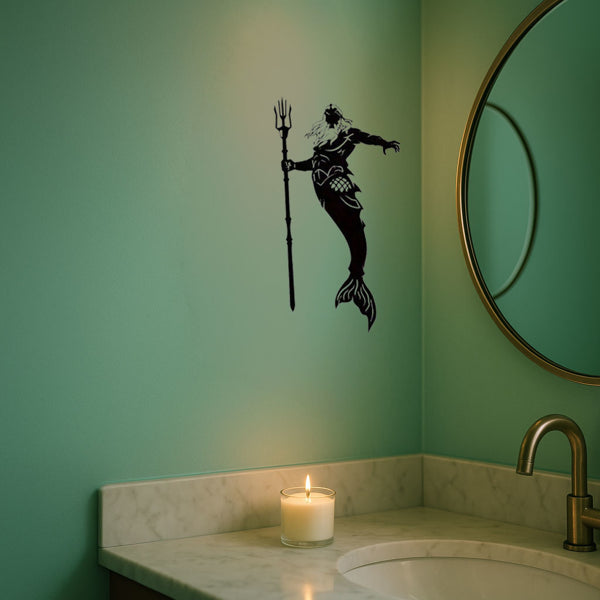 Exquisite Merman Mermaid King Queen Metal Wall Art Set Mythical Ocean Decor Handcrafted Unique Gift - view 3