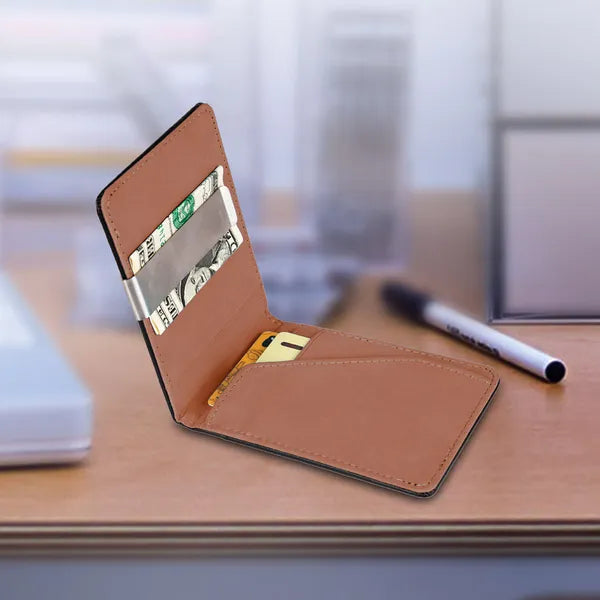 Unisex PU Leather Wallet RFID Blocking Slim Bifold Credit Card Holder With Money Clip - view 7