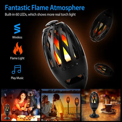 LED Flame Speakers Torch Wireless Speaker Waterproof Stereo Bass Speaker Outdoor Light-Up Speaker Atmosphere LED - view 3