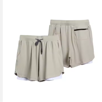 Gym Clothing Men Quick Dry 2 In 1 Gym Shorts Men Polyester Spandex Breathable Shorts Men Liner Running Fitness Shorts - view 2