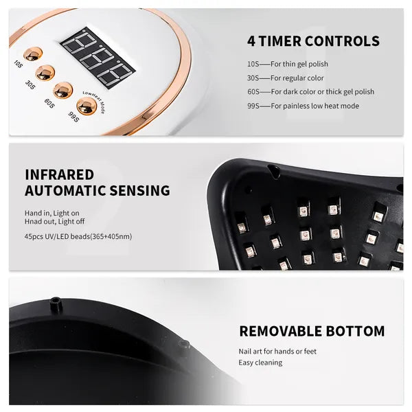 UV LED Nail Lamp,280W Nail Curing Lamps For Gel Polish With Automatic Sensor 4 Timer Setting,Led Nail Dryer - view 3