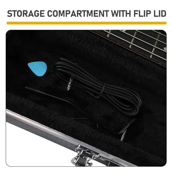 High Grade Electric Bass Guitar ABS Molded Hard Case Grayish Blue - view 3