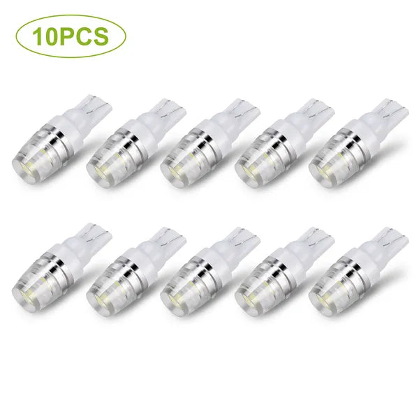 10PCS T10 LED Bulbs 194 LED Lights 12V 1W 5730 Xenon White Wedge Base LED Replacement Bulbs For License Plate Parking