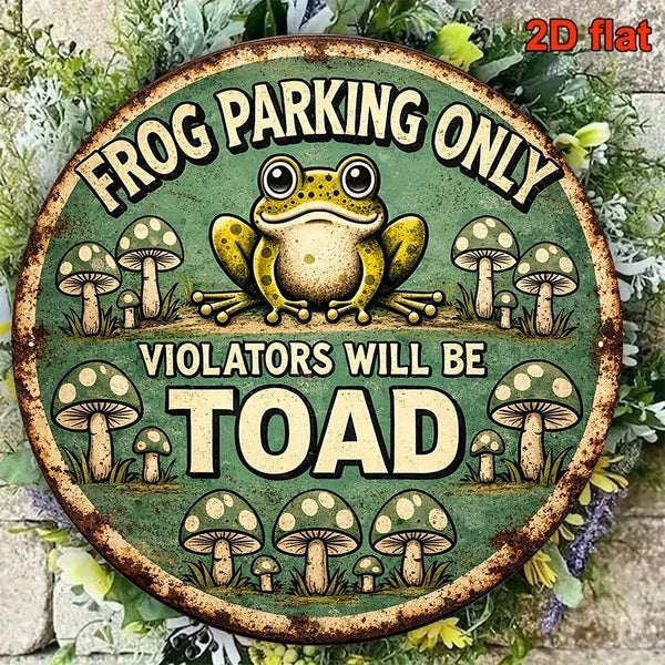 Pc Funny Frog Parking Sign, "Frog Parking Only" & " "Frog, Only" & "Frog Turns To Toad When Parking - view 2
