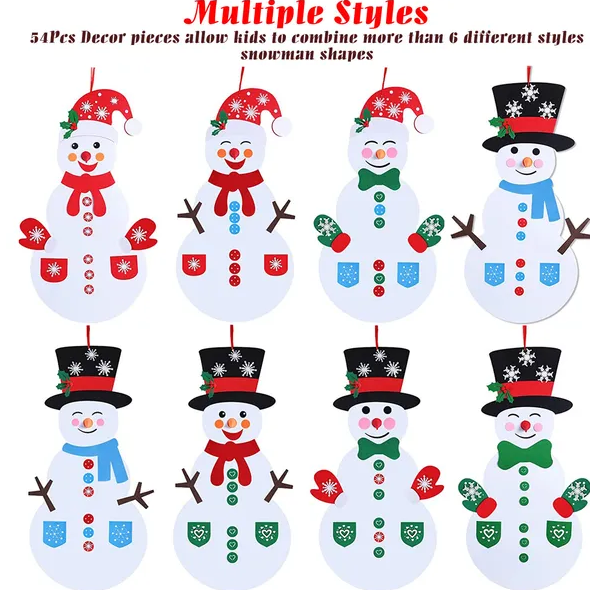 Felt Christmas Snowman Set DIY Felt Christmas Hanging Decorations - view 8