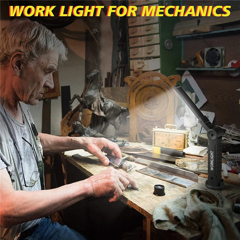 Rechargeable LED COB Work Light Mechanic Flashlight Lamp Magnetic Base Bright - view 3