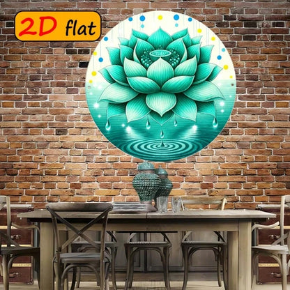 1pc Fresh Green Lotus Droplet Round Sign, Green Lotus Droplet Round Sign, Droplet Round Sign - view 4