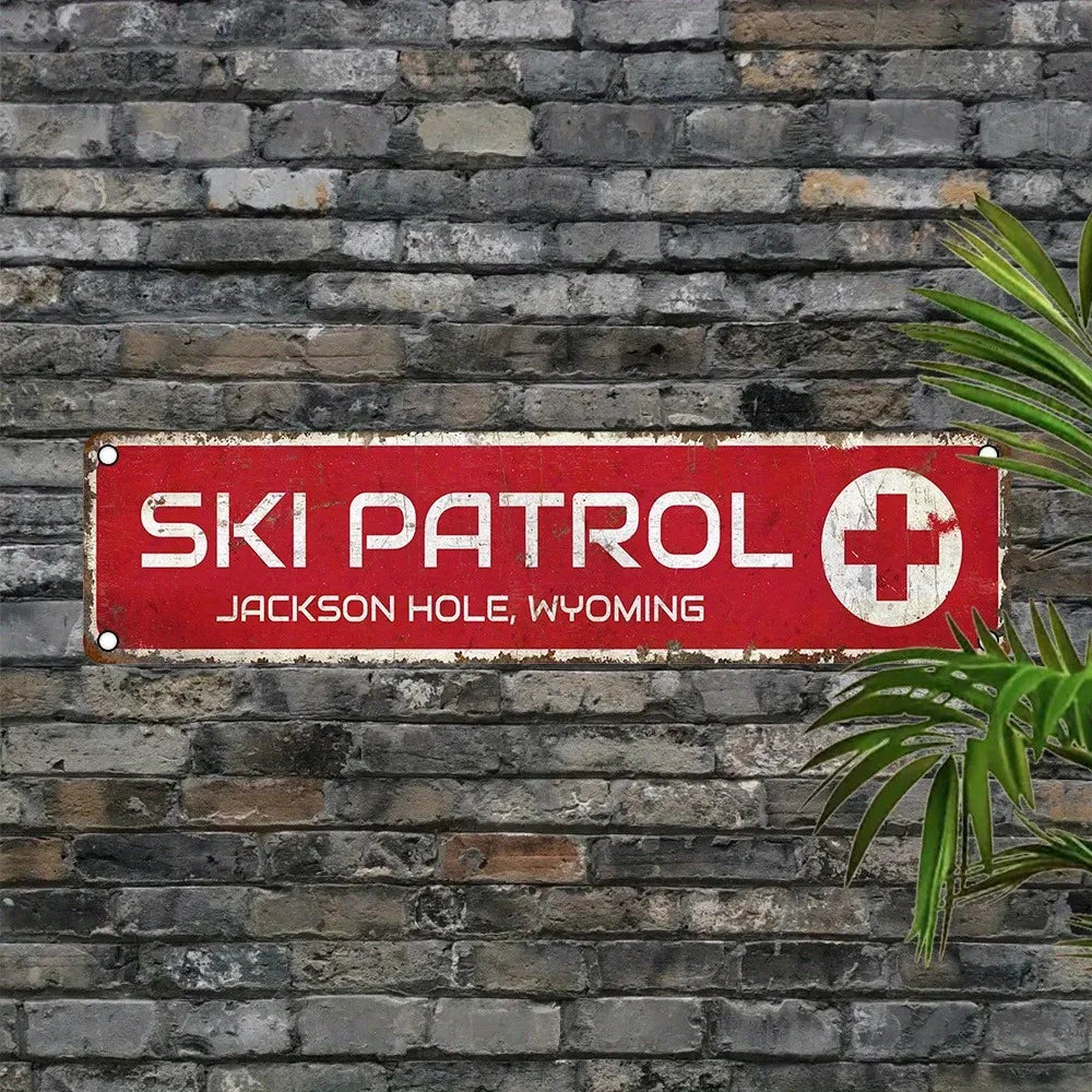 Jackson Hole Ski Patrol Wyoming Aluminum Sign Waterproof Dustproof Vintage Wall Decor - view 6