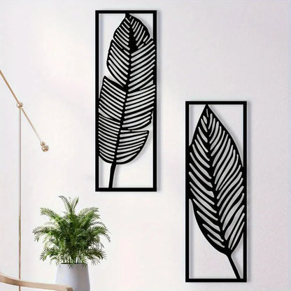 Vintage Botanical iron Wall Art Set Tropical Leaves Floral Printed Wall Hanging for Living Room Bedroom Kitchen - view 7