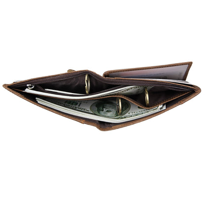 Rfid Crazy Horse Leather Short Wallet - view 3