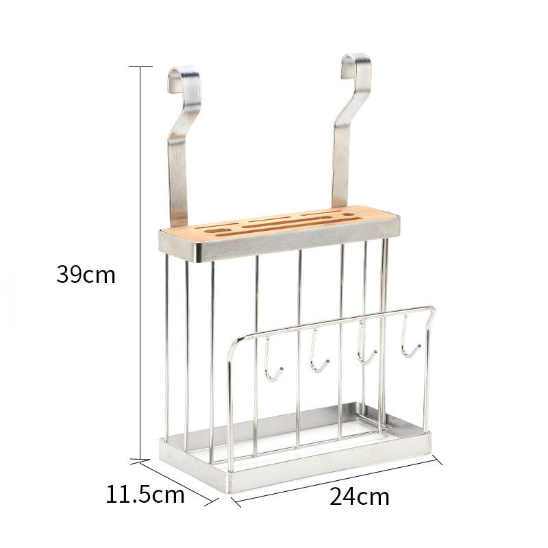Stainless Steel Kitchen Organizer Multifunction Dish Drying Rack Wall Hanging Storage Holder Tableware Shelf Drainer - view 4
