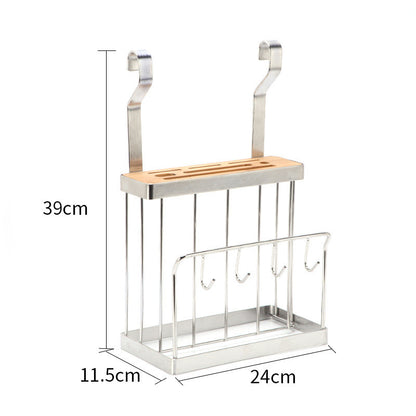 Stainless Steel Kitchen Organizer Multifunction Dish Drying Rack Wall Hanging Storage Holder Tableware Shelf Drainer - view 4