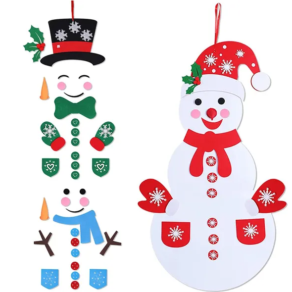 Felt Christmas Snowman Set DIY Felt Christmas Hanging Decorations - view 2