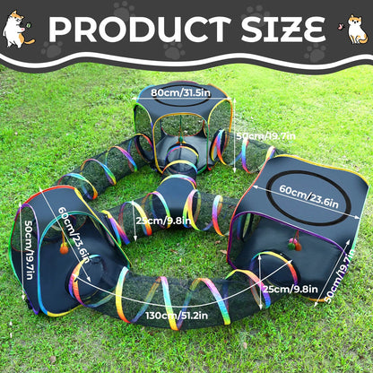 Portable Cat Enclosure - 7-in-1 Outdoor Catio with Tent & Tunnel, Foldable Playpen for Indoor Cats - view 4