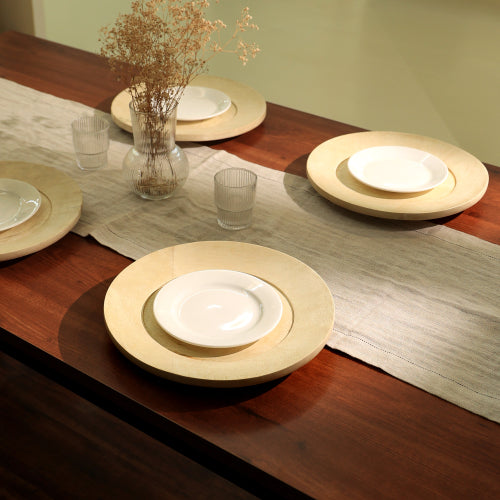 Handcrafted Wood Charger Plate Wooden Dinning Placemat Artisan Wood Tableware - view 3